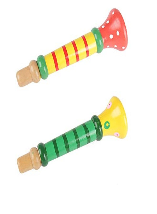 Tovip 3Pcs Wood Musical Instrument Toys Small Buglet Wooden Vertical Whistle Small Speakers Trumpet Toy Children Toy(Random) - Image 2